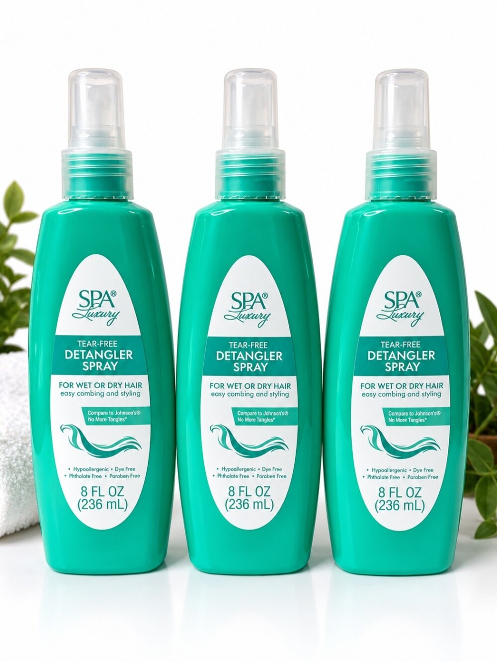 Tear-Free Detangler Spray For Wet Or Dry Hair Lot: 3